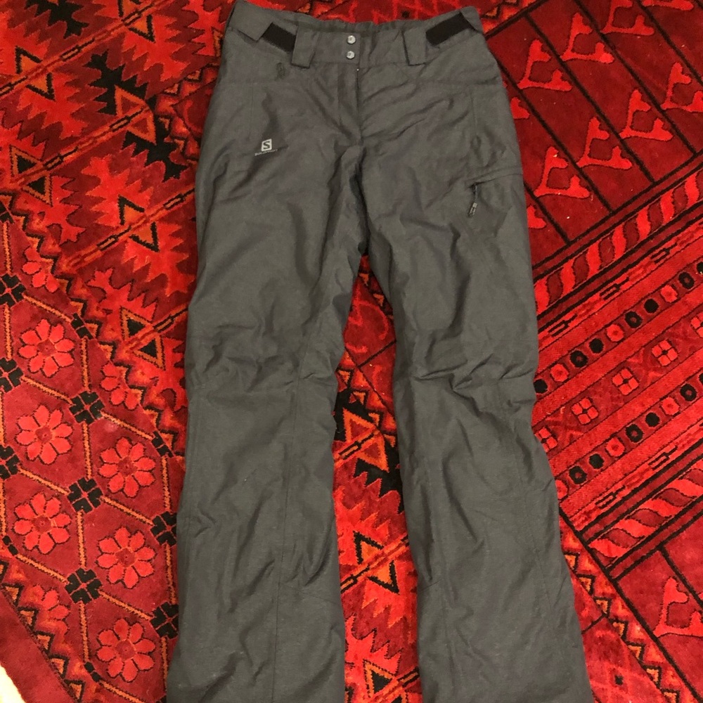 Solomon ski pants, women’s small. Charcoal gray